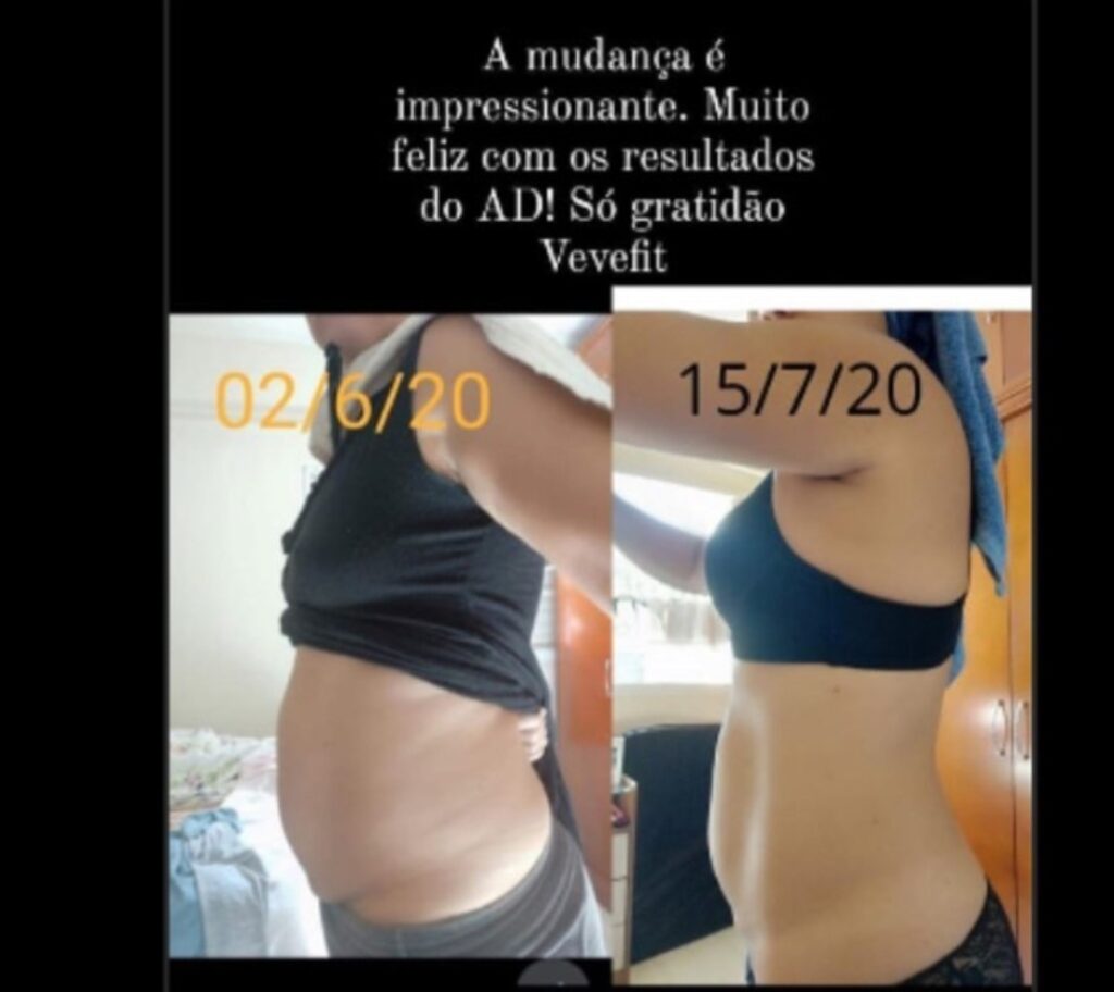 Resultado de mais de um mês provando que a VeveFit é boa